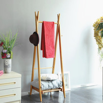 Simple hanger floor-to-ceiling bedroom coat rack floor-to-ceiling solid wood hanger dormitory student home multi-function