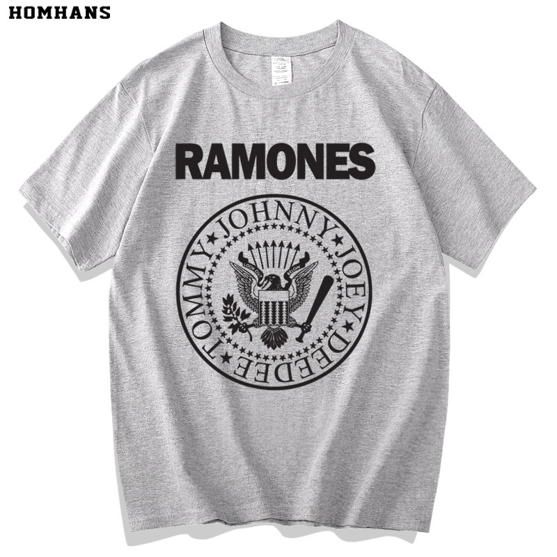 Ramones Punk Rock Band T-Shirt American Retro Unisex Loose Large Size Pure Cotton Short-Sleeved Summer Wear Ramones Punk Rock Band T-Shirt American Retro Unisex Loose Large Size Pure Cotton Short-Sleeved Summer Wear