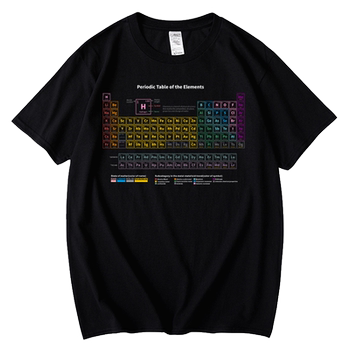 Red korean periodic table academic master science and engineering men's short-sleeved t-shirt