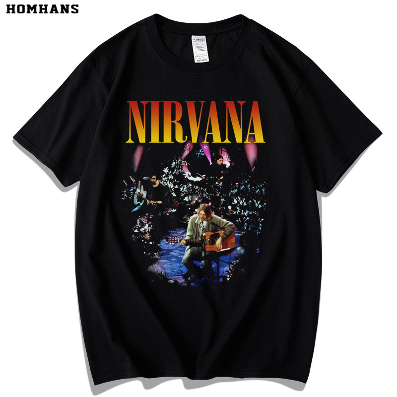 Nirvana Rock Band Vintage Washed Cotton Short-Sleeve T-Shirt Loose Fit European and American Retro Hip-Hop Street Style