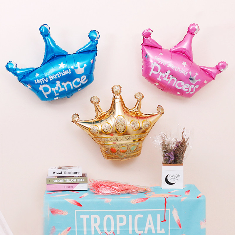 Cake Prince Princess Crown Birthday Party Balloon Decoration Birthday Dinner Party Arranged Boy Aluminum Film Balloon