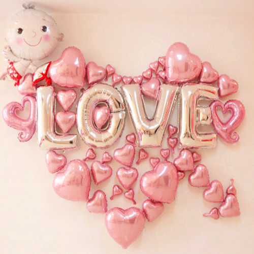 Tanabata Confession Romantic Birthday Begging Marriage Room Celebration Balloon Decoration Aluminum Foil Alphabet Balloon Arrangement Package