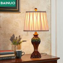American desk lamp bedroom bedside table lamp European living room rural warm romantic wedding room simple resin carving table lamp