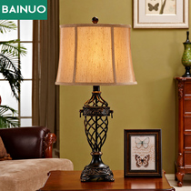 Table lamp creative simple retro bedroom lamp bedside lamp home study sofa corner resin American large table lamp living room