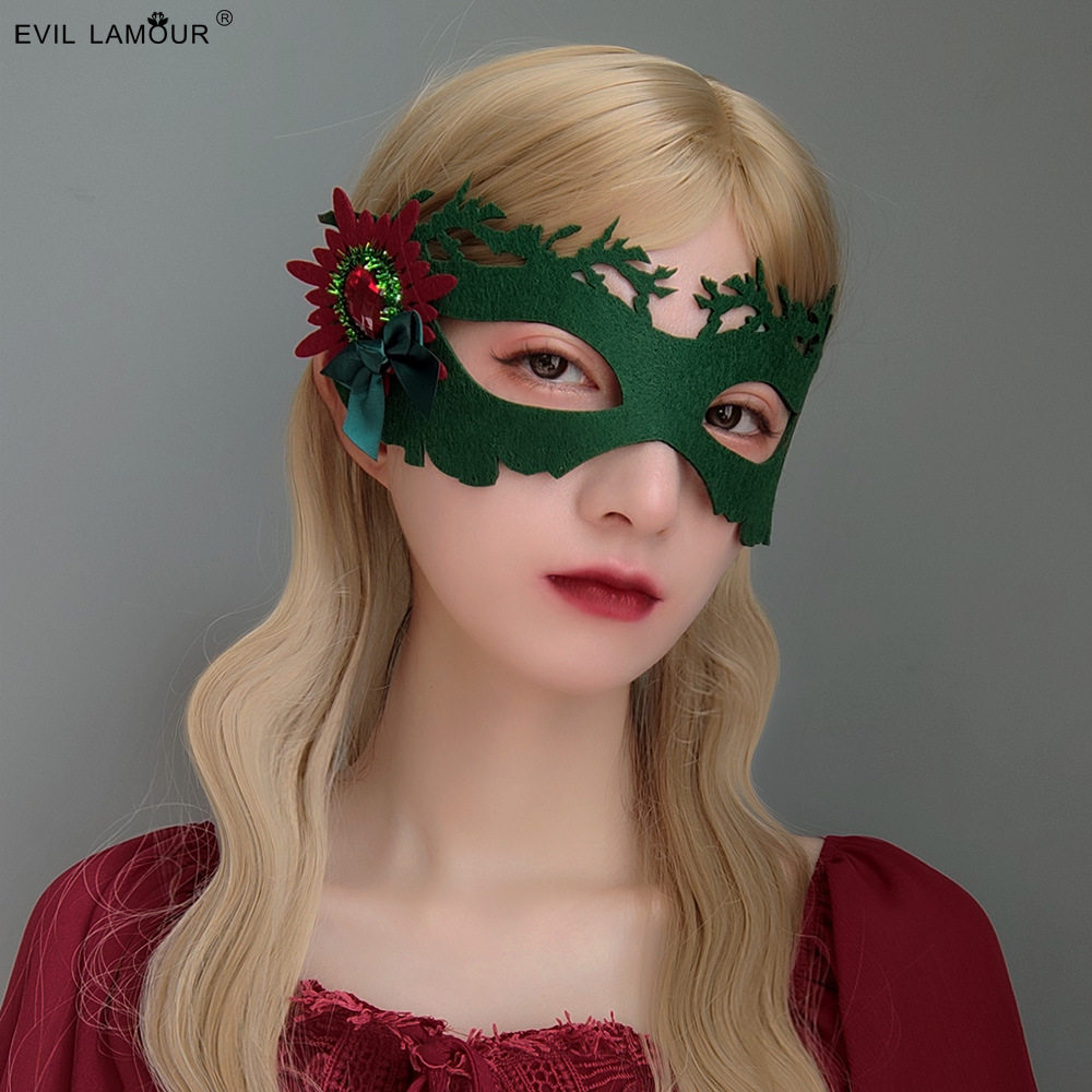Christmas ball party holiday mask cute bow role-playing props dress up half face female mask