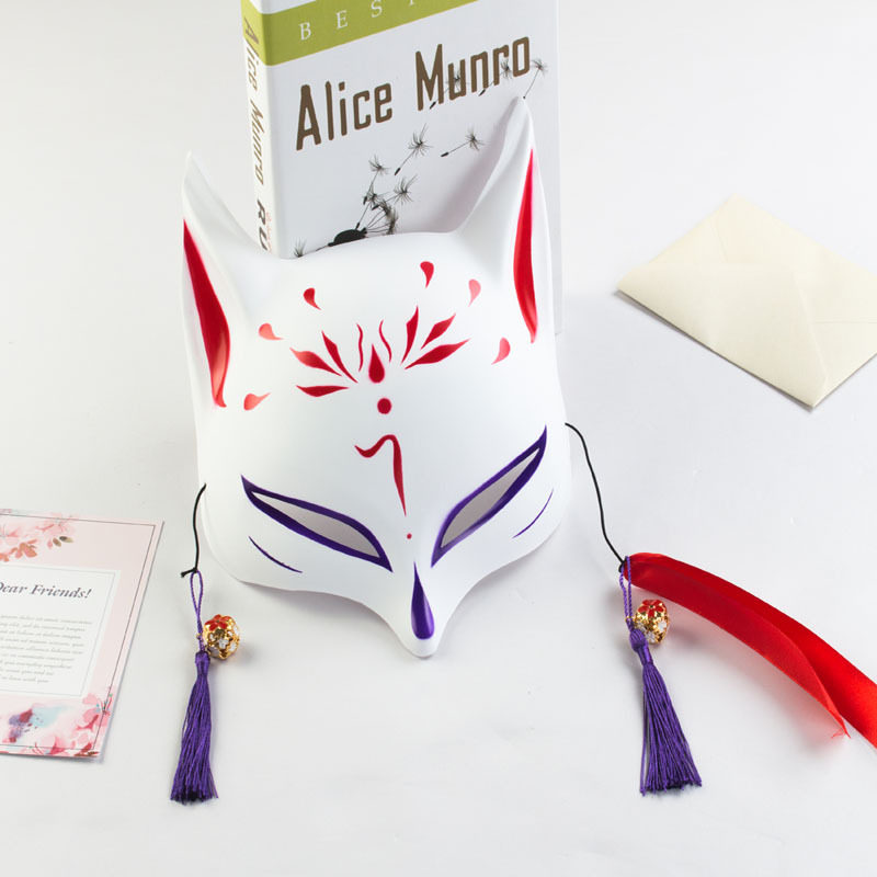 Two-dimensional ball half-face mask Japanese-style and wind cat face fox mask Halloween cos nine-tailed fox mask