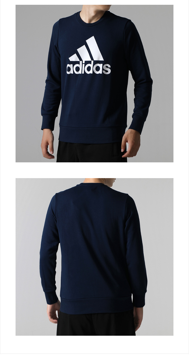 Áo len nam Adidas 2019 xuân mới Áo dài tay màu hồng cộng với áo thun nhung cổ tròn ấm áp DP5754 áo hoodie dạ quang kun