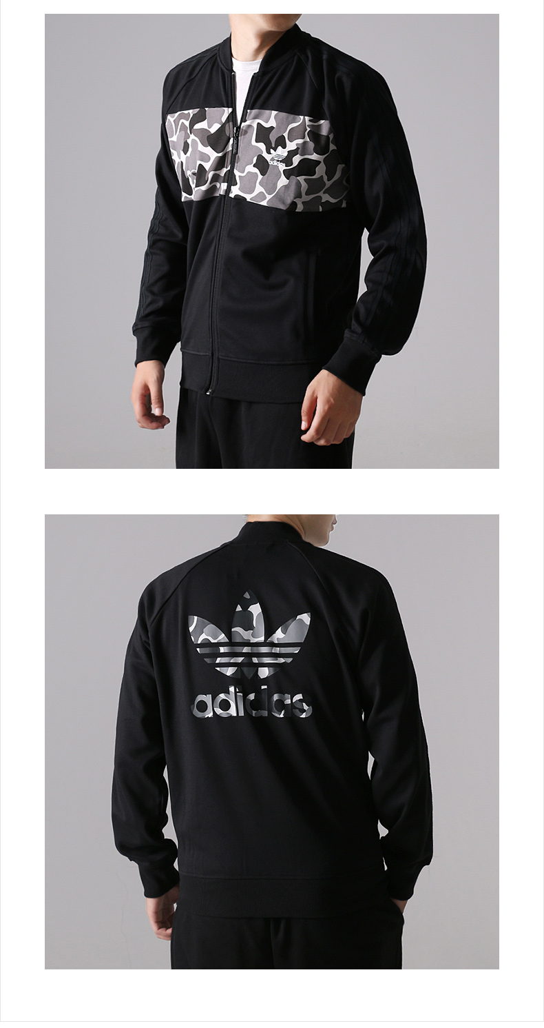 Áo thun Adidas clover nam 2018 mùa thu ngụy trang đồng phục bóng chày thể thao áo khoác giản dị DN8036 áo khoác nam thể thao