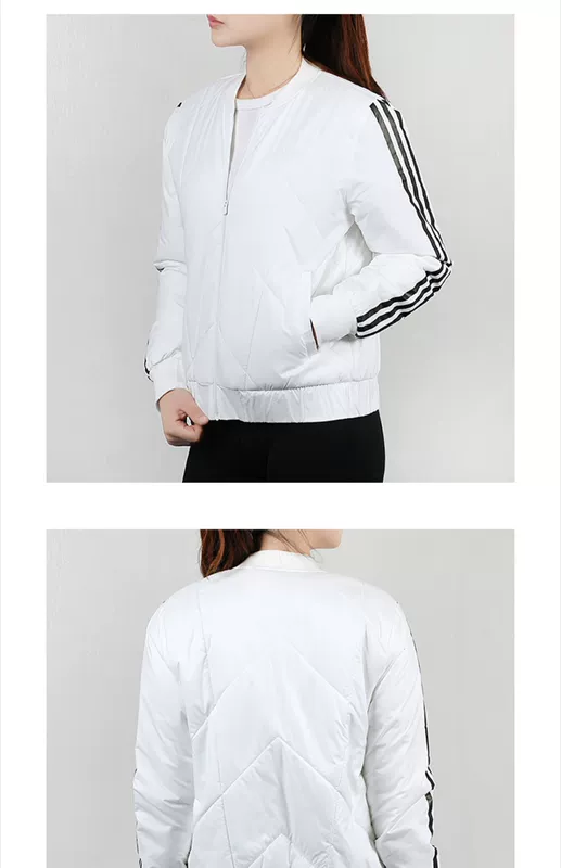 Áo khoác nữ Adidas / Adidas NEO 2019 mùa thu và mùa đông mới đứng cổ áo bóng chày đồng phục quần áo thể thao cotton EI4405 - Quần áo độn bông thể thao