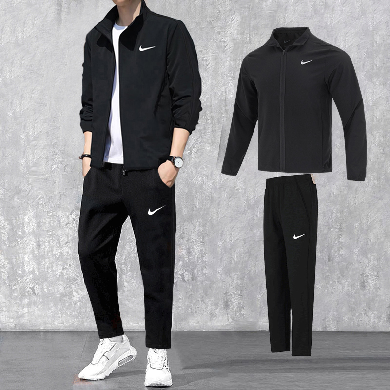 Nike Nike Sports Suit Men's 26 Summer Stand-Up Collar Jacket Loose Pants Two-Piece Set Windproof Cardigan Pants