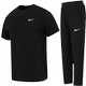 耐克官网正品男子黑色圆领休闲运动T恤短袖长裤两件套冬季套装男