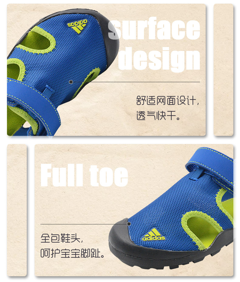 Giày trẻ em Adidas 2019 mùa hè cho bé trai và bé gái Velcro Giày đi biển ngoài trời Baotou dép bơi F97312 - Giày dép trẻ em / Giầy trẻ giày thể thao trẻ em nữ