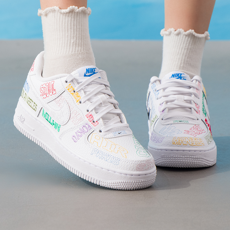 Nike Kidsren's Sports Shoes, Big Kids' Air Force One Low-Top Casual Shoes, Youth Leather Comfortable Sneakers Io9739