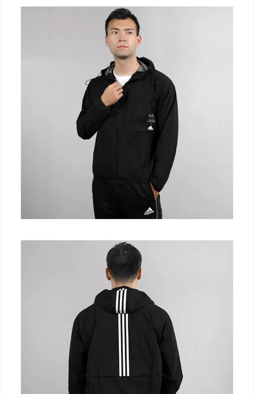 Áo khoác thể thao nam Adidas / Adidas mùa thu 2019 Thu mới Áo khoác thể thao trùm đầu ED1942 - Áo khoác thể thao / áo khoác