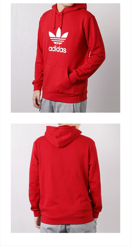 Adidas clover nam 2019 mùa xuân mới thể thao giản dị áo len trùm đầu áo thun DX3614 - Thể thao lông cừu / jumper hoodie tím