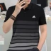 Adidas Adidas tay ngắn nam 2019 mùa hè sọc POLO sơ mi giản dị đứng cổ áo nửa tay áo thun DY8703 - Áo phông thể thao áo thun anta Áo phông thể thao