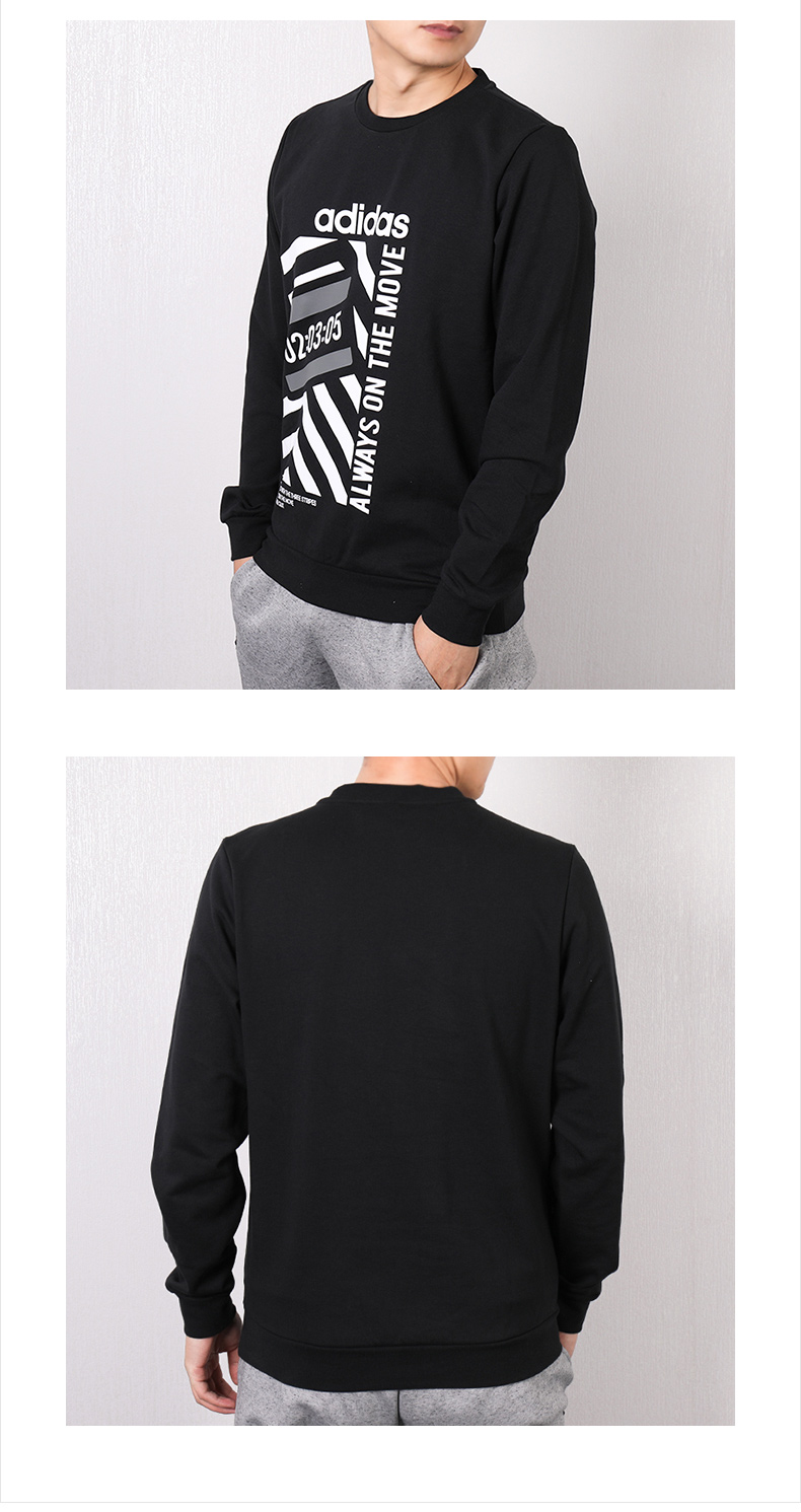 Áo len nam Adidas NEO 2018 thu đông mới diện áo thể thao cổ tròn rộng áo thun ấm áp DX0040 áo hoodie nam cao cấp