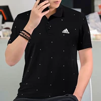 Adidas wave point áo sơ mi nam 2019 hè màu đen ve áo thể thao rộng rãi Áo sơ mi POLO giản dị - Áo phông thể thao áo thun nam thể thao