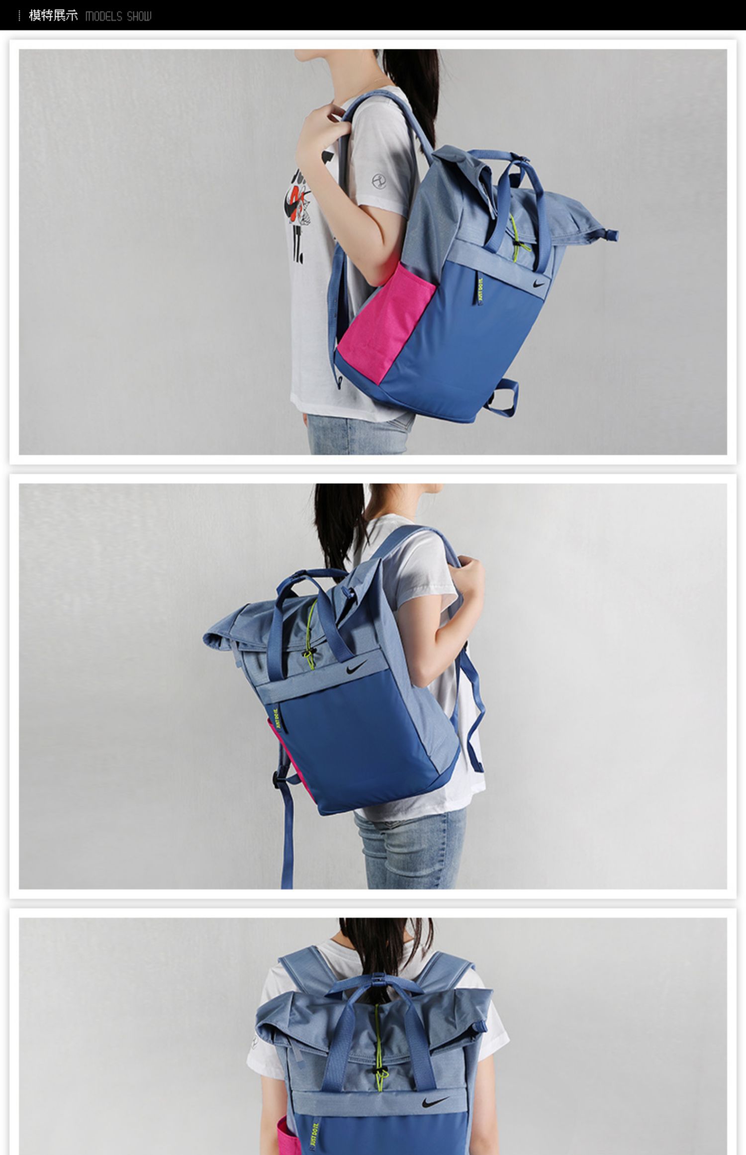 Nike Nike túi đeo vai túi xách nam và nữ túi du lịch túi giản dị túi đậu ba lô BA5529-030 - Ba lô degrey backpack