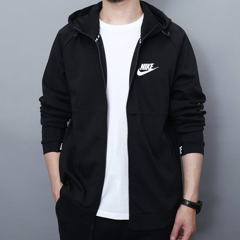 Áo khoác nam Nike Nike 2018 mùa đông mới áo gió thể thao đan áo khoác trùm đầu giản dị 861743- áo khoác adidas trang