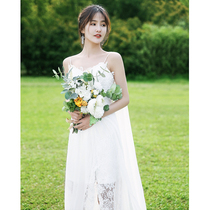 (Bai Xiaoxian) Brigade patted a light wedding dress with a Lesssen Department of the bride's wedding lawn beach dress autumn