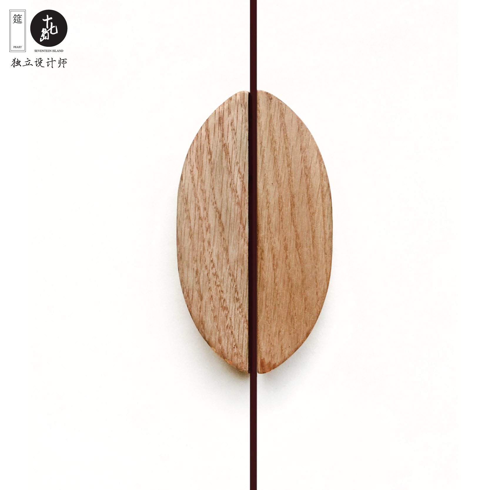 Door T-shaped handle drawer wardrobe wood solid wood flat home handle cabinet door small round simple