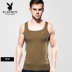 Playboy mùa hè mỏng đáy quần vest nam cotton bó sát tập thể dục cổ vuông vest phiên bản Hàn Quốc của thủy triều - Áo vest cotton Áo vest cotton