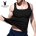 Playboy mùa hè mỏng đáy quần vest nam cotton bó sát tập thể dục cổ vuông vest phiên bản Hàn Quốc của thủy triều - Áo vest cotton