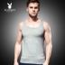Playboy mùa hè mỏng đáy quần vest nam cotton bó sát tập thể dục cổ vuông vest phiên bản Hàn Quốc của thủy triều - Áo vest cotton Áo vest cotton