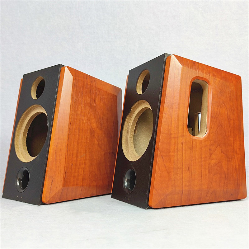 4-4 5-inch speaker empty box bookshelf box DIY two-way elevation angle matte black brown wood grain color decorative board