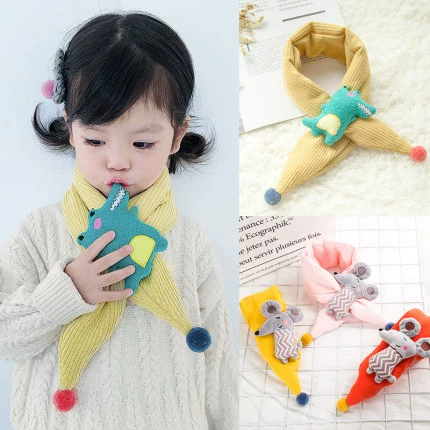 Милый детский зимний шарф подходит для мужчин и женщин, мультяшный утепленный удерживающий тепло шарф-платок