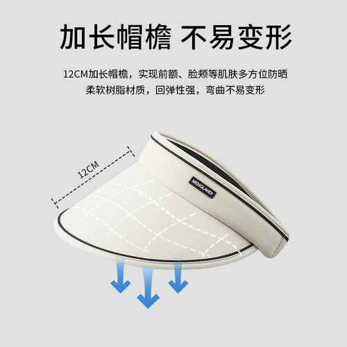 Складная солнцезащитная шляпа UPF50+ с пустым верхом и большими полями. Новая велосипедная солнцезащитная шляпа с защитой от ультрафиолета 2025 года.