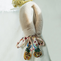 Winter wool plush collar Korean version of imitation Rex rabbit hair cute collar female Japanese students ins autumn winter fur collar scarf