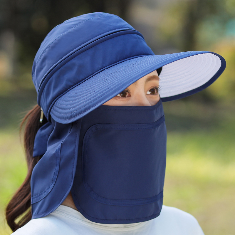 Hat Women's summer sun visor Outdoor anti-UV beach sun visor Travel cap Cycling face sunscreen cap