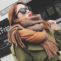 Scarves for women Winter Korean version Students Dual-purpose 100 lapped autumn and winter days Thickened Long style Beatle wool thread knit scarf