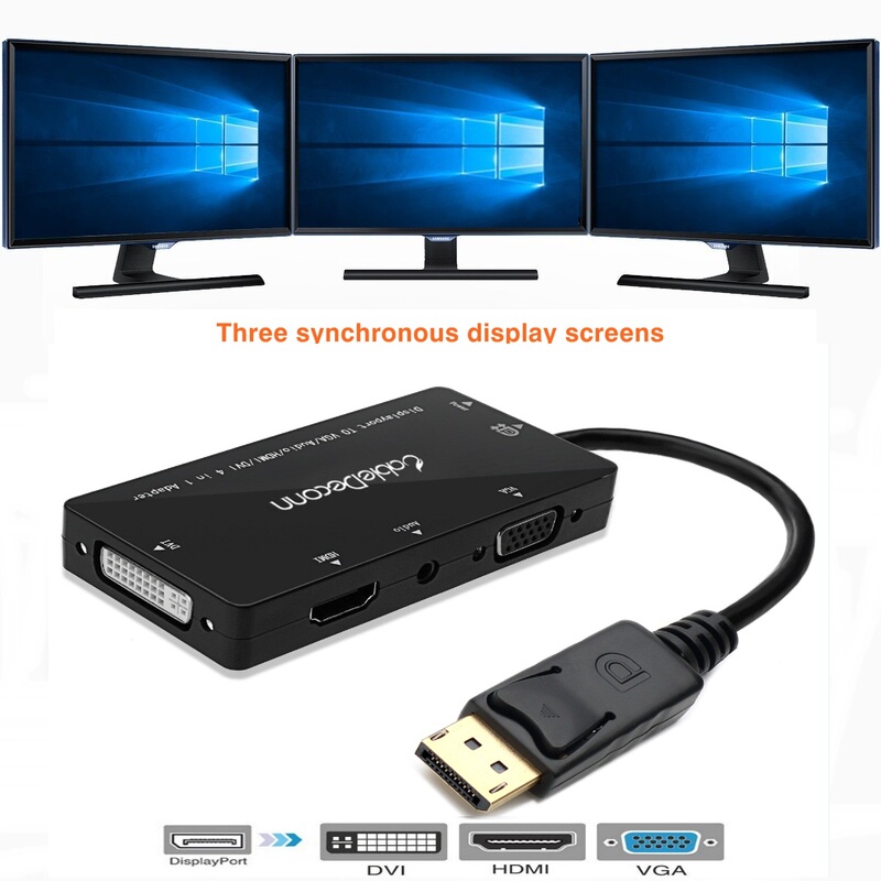 Computer Graphics Card Standard Displayport Large Dp Interface to HDMI Vga Three-In-One Converter Cable