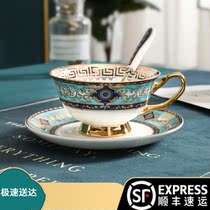 European exquisite small luxury coffee cup set single bone porcelain English ceramic high-grade flower tea cup afternoon tea set