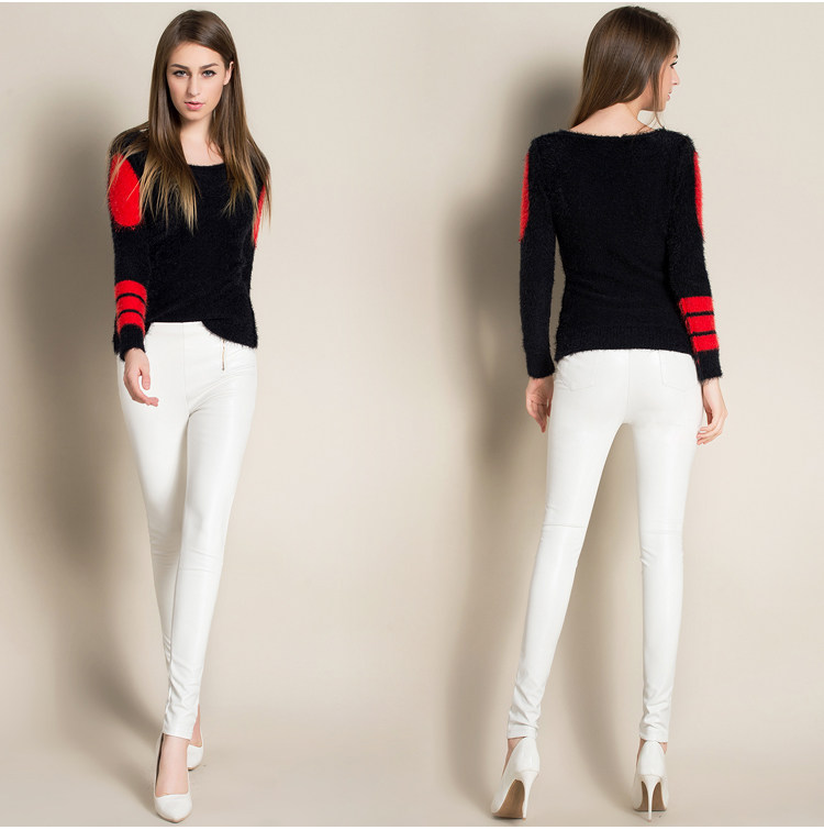 新款高腰紧身PU打底皮裤女长裤显瘦小脚铅笔裤详情12