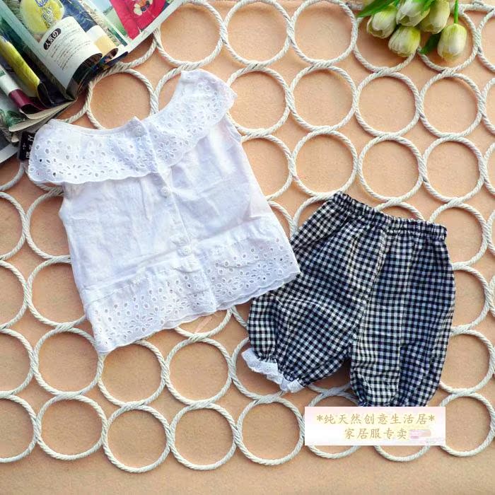Áo cotton mới cho bé gái mùa hè rỗng + quần short Phiên bản Hàn Quốc cho bé phù hợp với tay áo ngắn 2 bộ bộ cotton bé trai đẹp