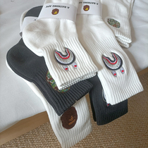 2022 new BAPE socks embroidered ape head men and women black and white mid-tube towel bottom spring and summer sports stockings tide