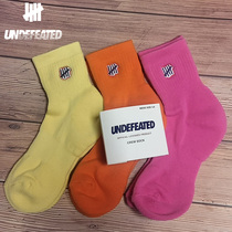 Japanese version of UNDEFEATED basketball sports socks pure cotton spring and autumn men and women in the tube ins tide five bar embroidery socks