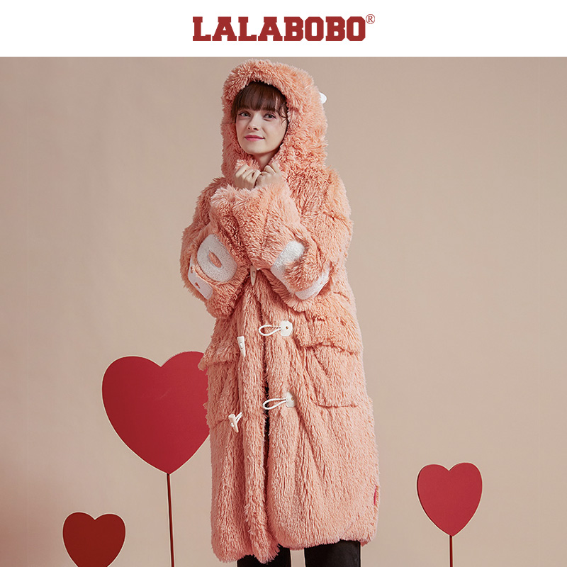 (Sao phù hợp với tư nhân) LALABOBO2019 Slim vừa chớm nở Imitation Cashmere đội mũ trùm đầu áo khoác Nữ) L19D-WWRW12