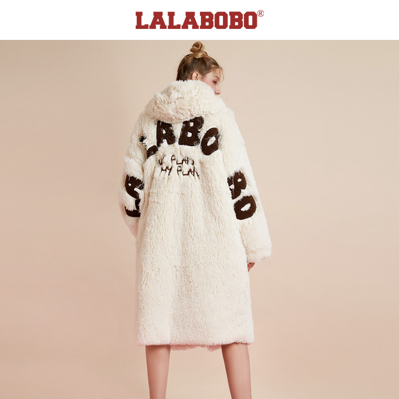 (Sao phù hợp với tư nhân) LALABOBO2019 Slim vừa chớm nở Imitation Cashmere đội mũ trùm đầu áo khoác Nữ) L19D-WWRW12