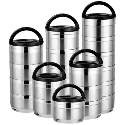 Stainless steel five-layer large-capacity multi-layer insulation lunch box Food basket 2 3 4 5-layer layered lunch box Student lunch box