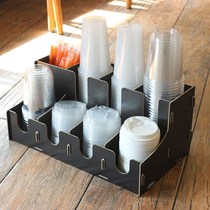 Disposable cup shelf shelf Bar table disposable paper cup storage rack Cafe milk tea shop