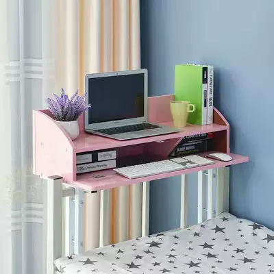 Bedroom Dormitory bed table with lock Upper bunk College girl computer table Bed with study table Bed side hanging
