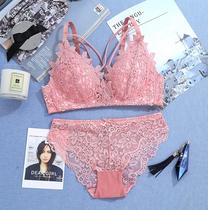 Love to take sexy transparent lace underwear suit female bra gather without steel ring
