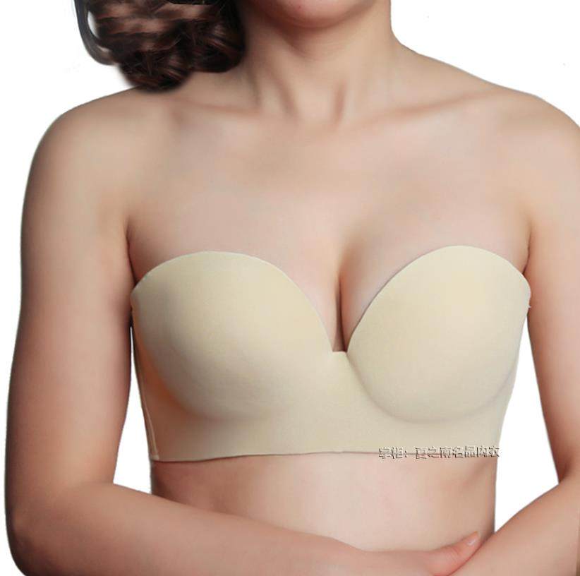 Bra without shoulder strap Invisible Bra Big Size Slim half-cup large breasted back bra underwear Wearing Pendant Bra Underwear