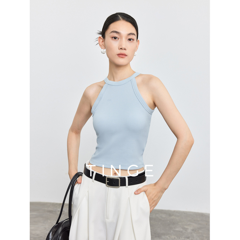 Tinge Dopamine Camisole Women's 2026 Spring/Summer New Style Bra Integrated Halter Neck Sleeveless Base Shirt
