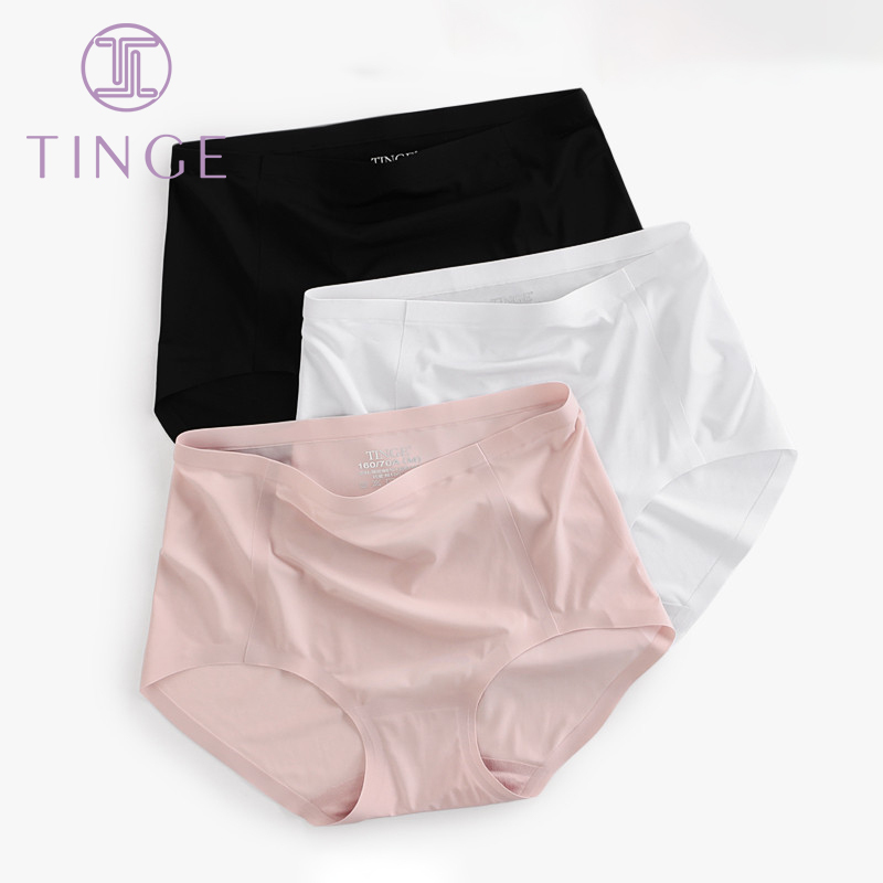 Tinge Seamless Ice Silk Mid-High Waist Women's Underwear Summer Thin Pure Cotton Antibacterial Crotch Briefs Tinge Seamless Ice Silk Mid-High Waist Women's Underwear Summer Thin Pure Cotton Antibacterial Crotch Briefs